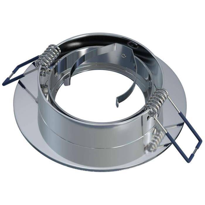 LED Einbaurahmen Rund 90x22mm Silber Aluminium Schwenkbar Spot GU10 MR16