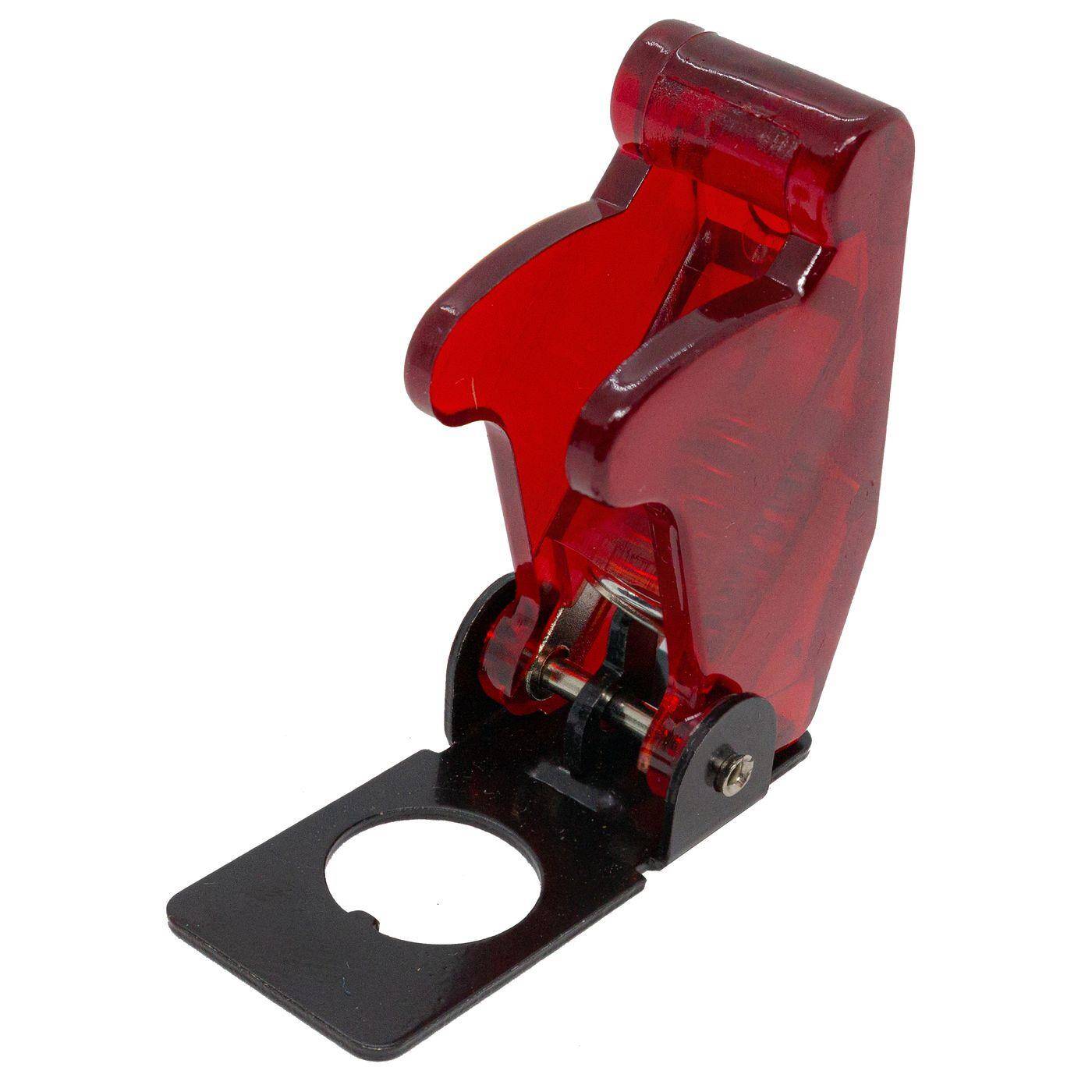 Lumonic Flip-Cover in transparentem rot für Kippschalter mit Durchmesser Ø12mm I Kunststoff Schutz Abdeckung für Kippschalter I Für's Auto und Zuhause