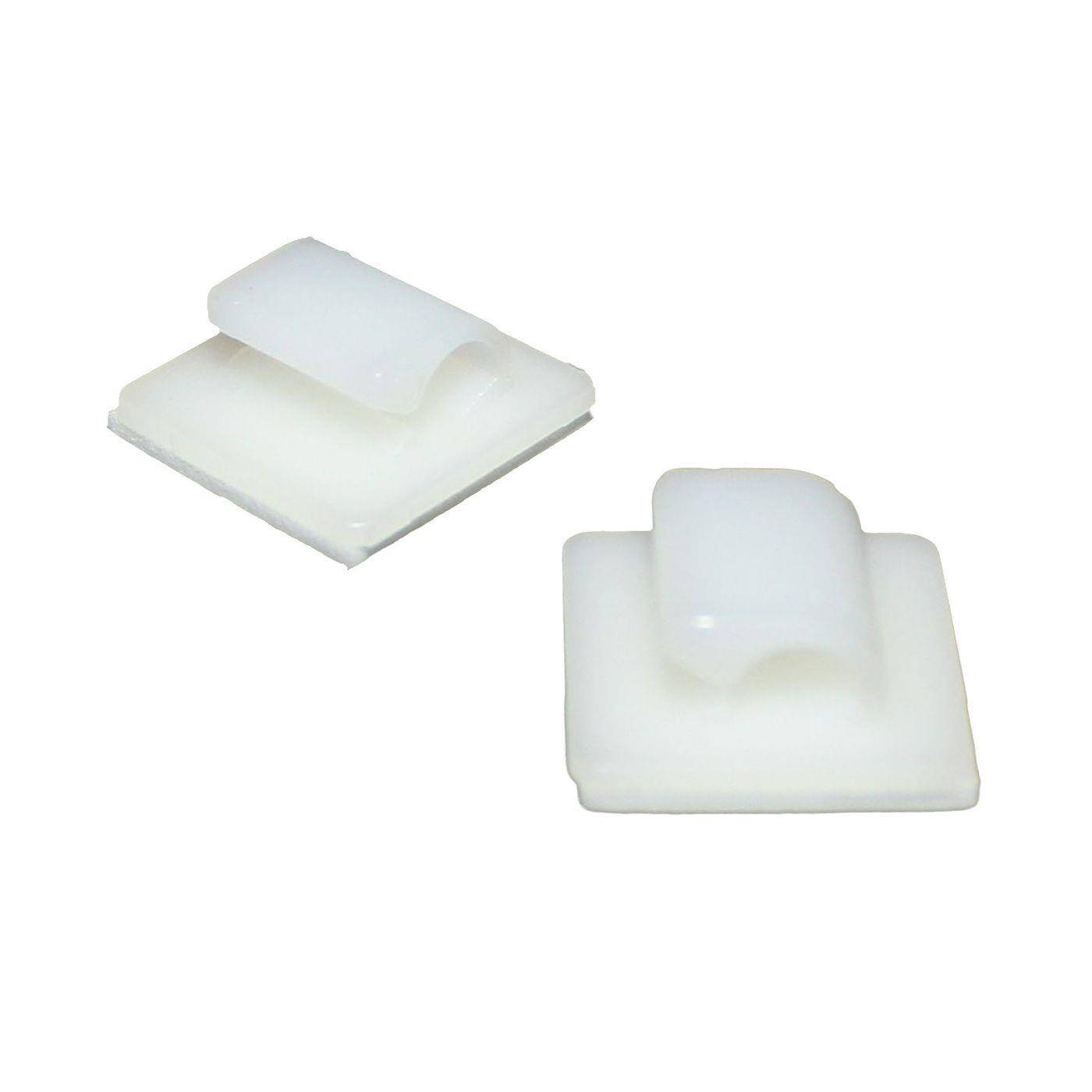 100x Klebesockel 16x16mm für Kabel bis 5mm Weiß natur Montagesockel