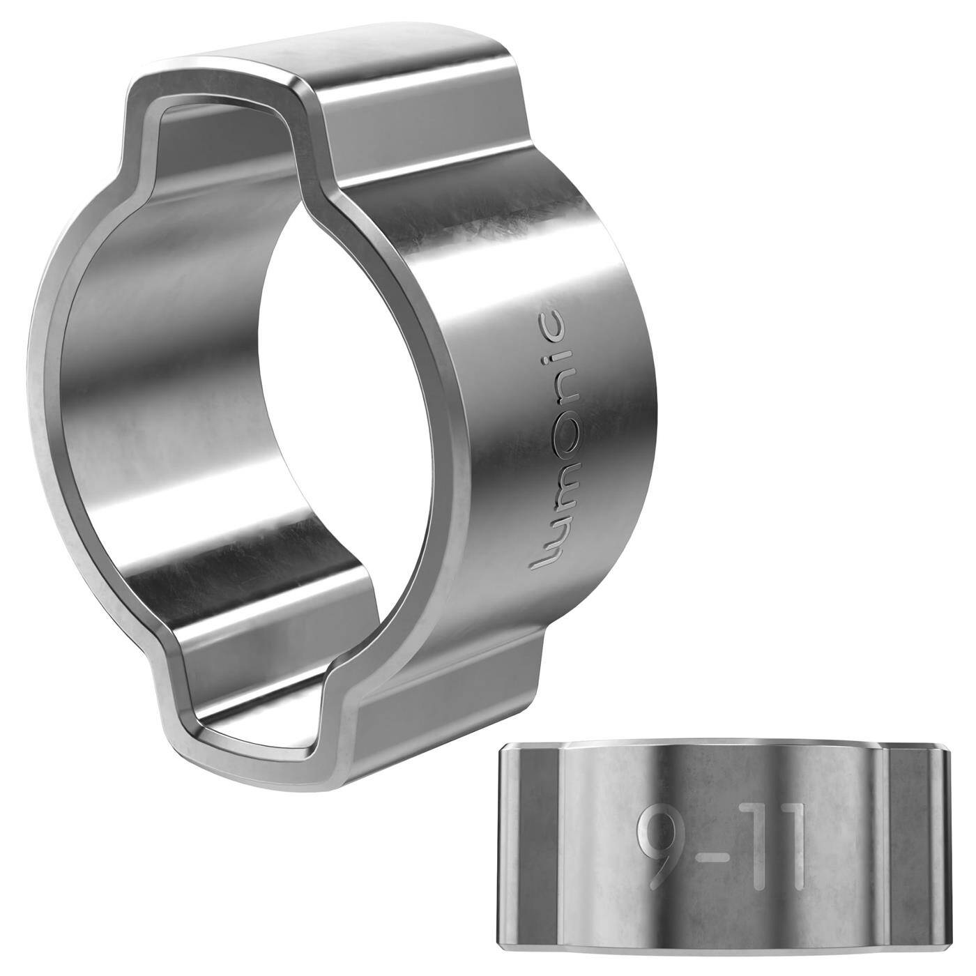 2x 2-Ohr-Schelle 9-11mm V2A Edelstahl Zweiohrschelle Schlauchschelle für Druckluft, Rohrsysteme, Garten, KFZ