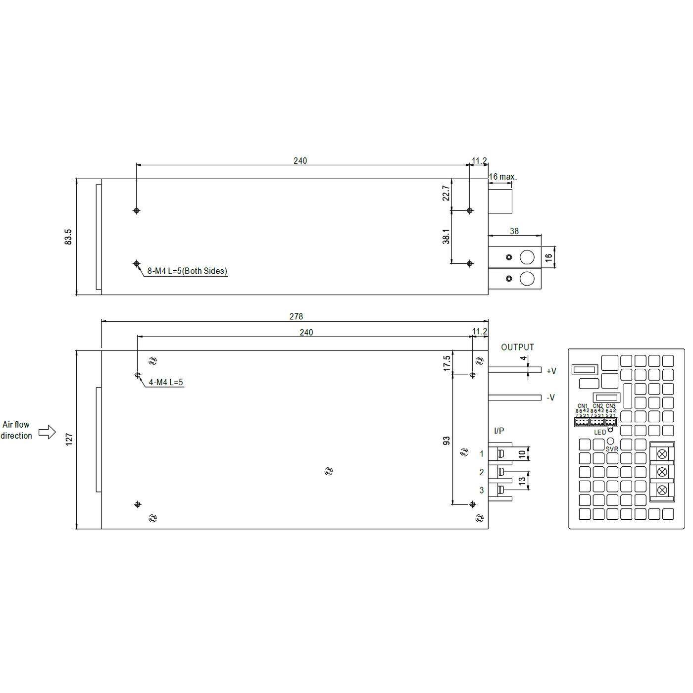 RSP-1500-24 1500W 24V 63A Industrielles Netzteil