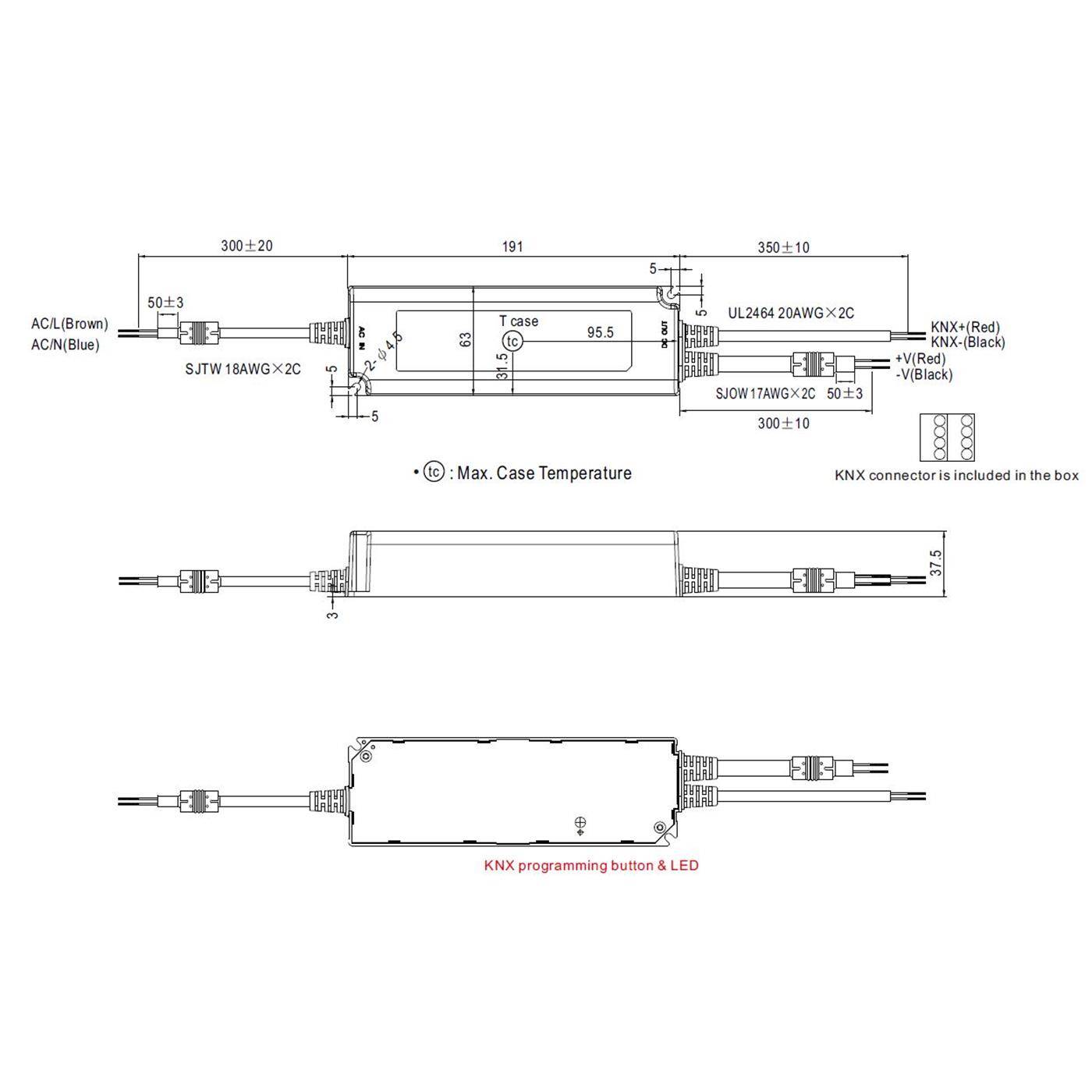 PWM-120-24KN 120W 24V 5A LED Netzteil Trafo Treiber IP65 Dimmbar KNX PWM