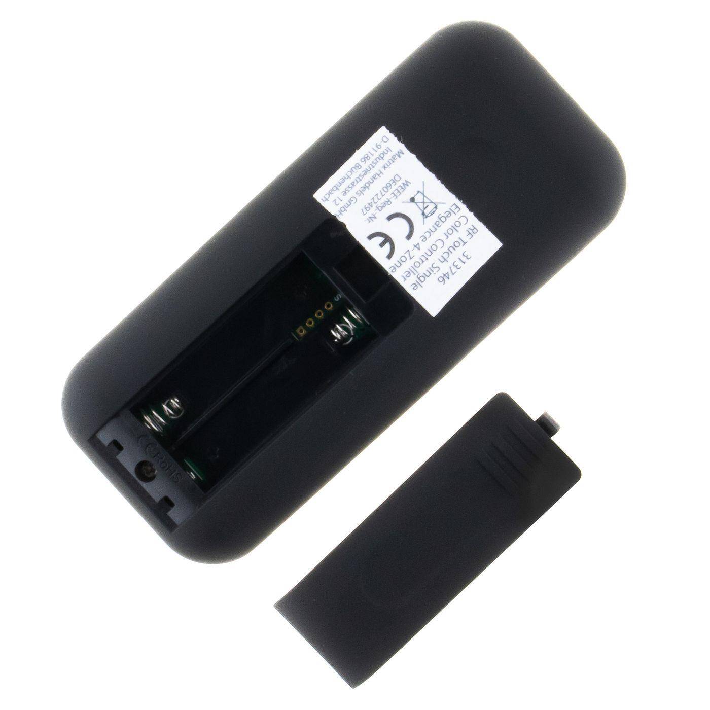 Elegance LED 4-Zone Fernbedienung Touch 2,4GHz schwarz einfarbig; 2-Pin Elegance LED 4-Zone Fernbedienung Touch 2,4GHz schwarz einfarbig; 2-Pin