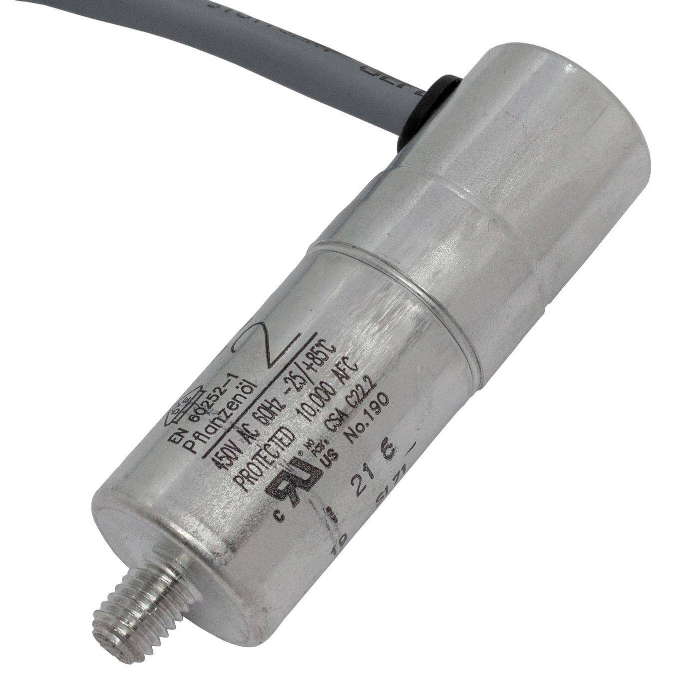 Lumonic Anlaufkondensator Hydra MKP-500 2-C inkl. Kabel 40cm | Motorkondensator 2µF 470V 25x75mm I Kondensator mit hochwertigem Metallgehäuse