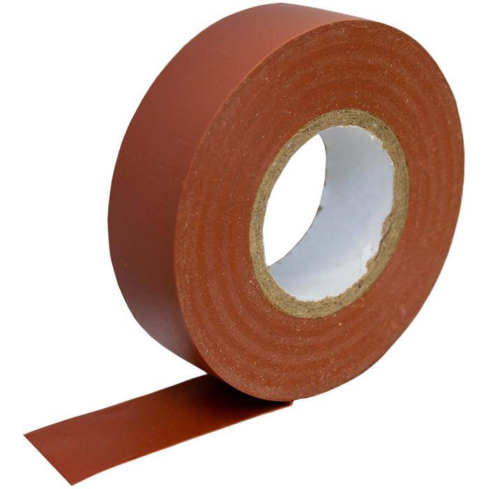 20m PVC Insulating tape 19mm Adhesive tape Brown Insulating tape Electrician Hobbyist