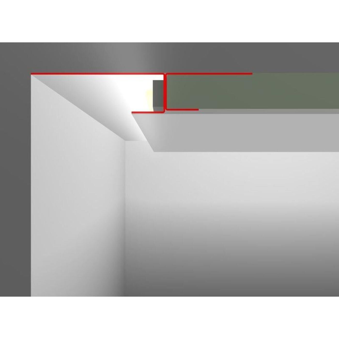 2m LED Drywall profile SNL 40mm Viewing leg for Plasterboard Steel Zinc sheet