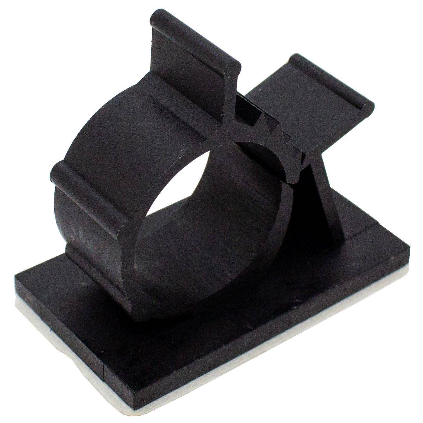 50x einstellbare Kabelschelle 22,2-25,4mm schwarz mit Klebesockel 41x21mm Kabelklemme