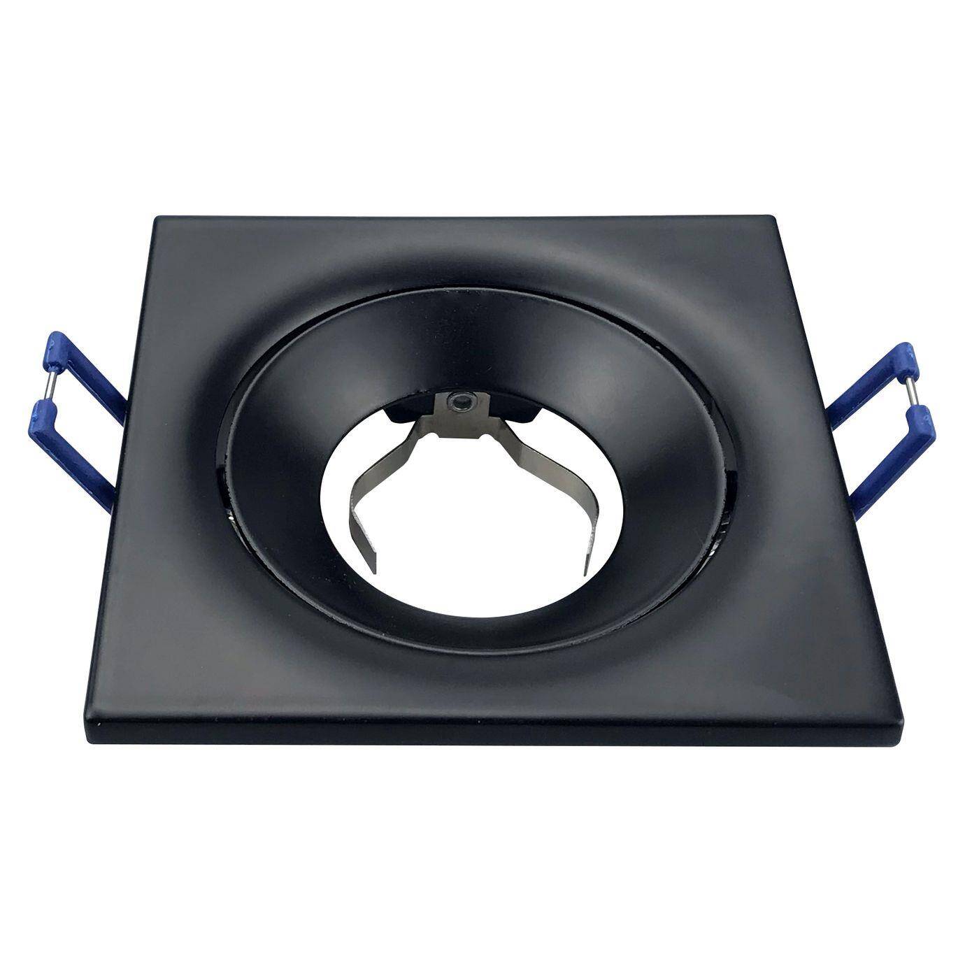 LED Einbaurahmen Quadratisch 90x90x28mm Schwarz Aluminium Schwenkbar Spot GU10 MR16