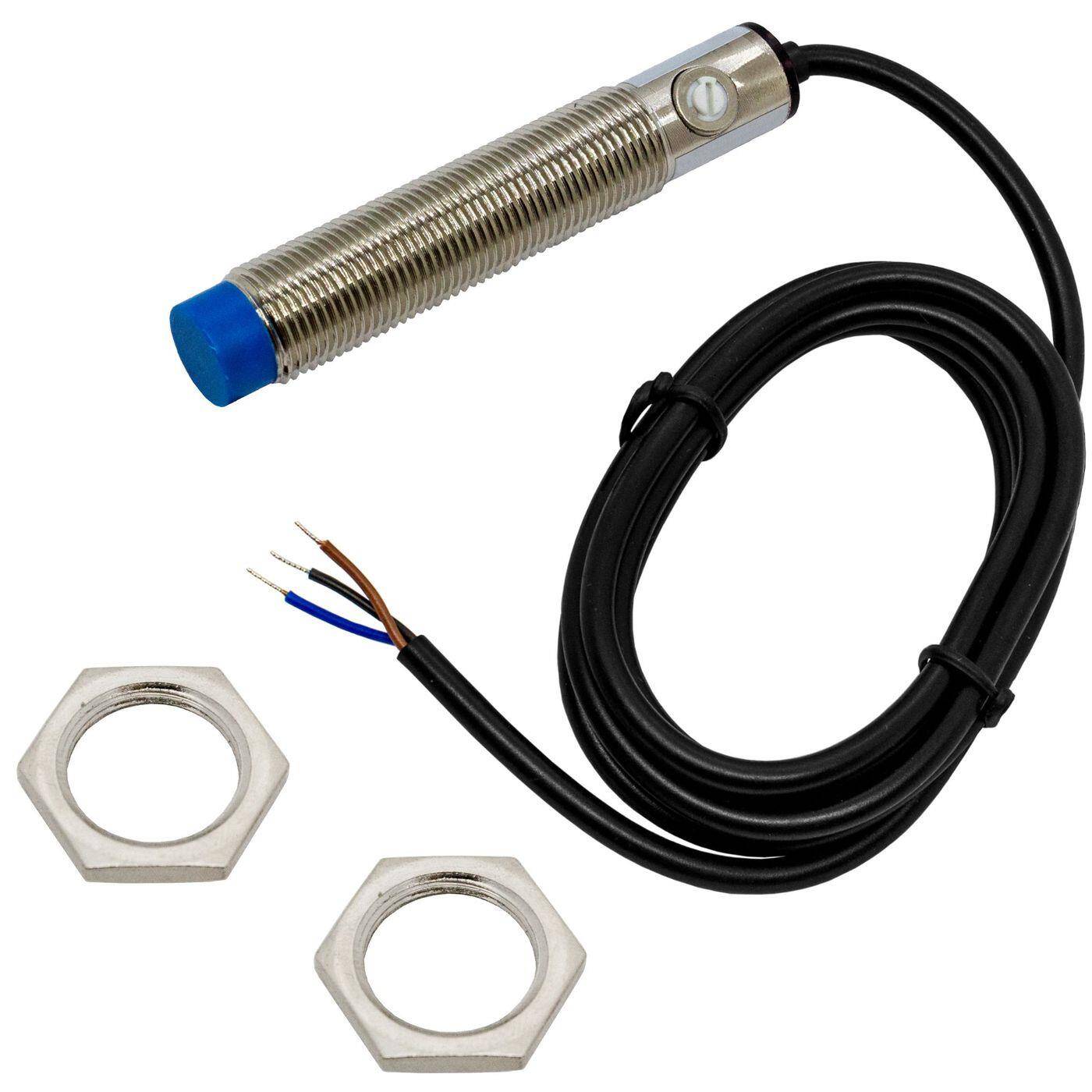 Lumonic Kapazitiver Näherungsschalter 12mm PNP I Näherungssensor Öffner - IP67 I Annäherungssensor mit Messing vernickelt & 6 bis 36V DC Spannung