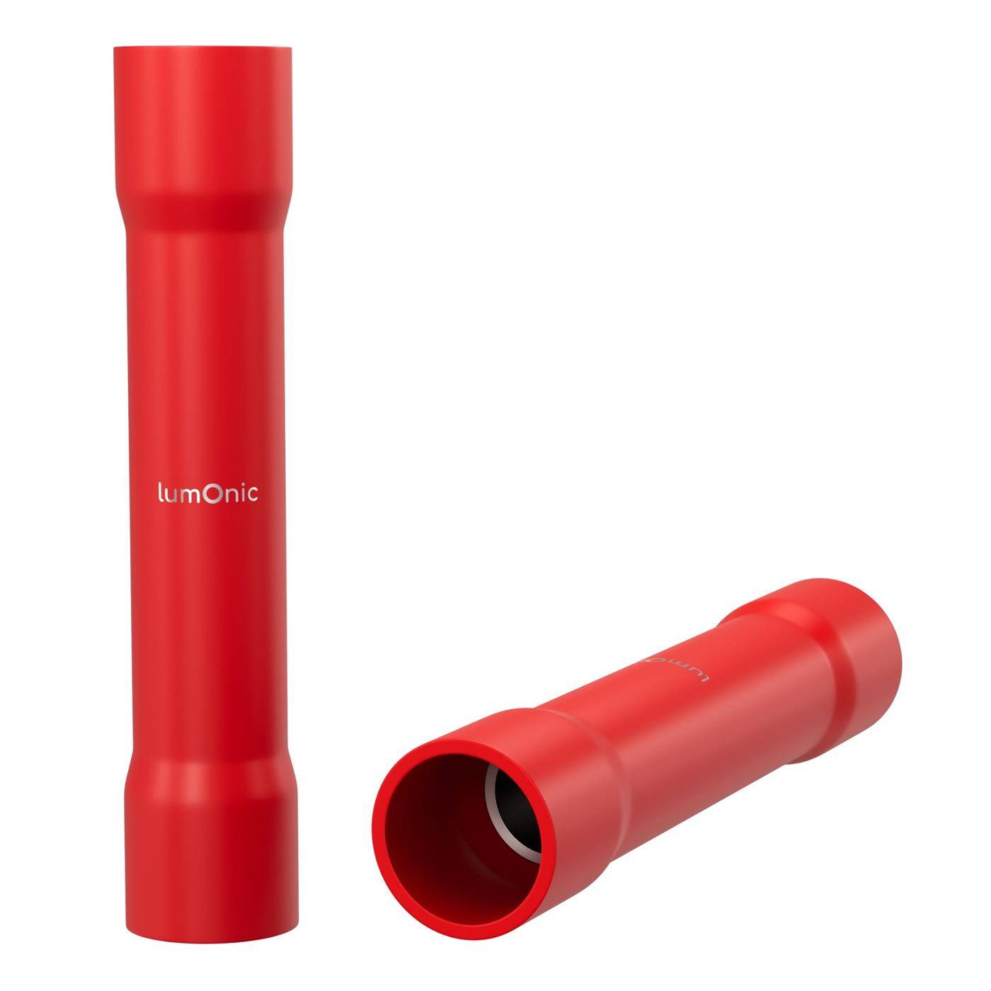 Lumonic 25x Stoßverbinder vollisoliert | 0,5-1,5mm² Rot | schnelle Kabel-Reparatur ohne Löten | vibrationsfeste Crimpverbinder | Quetschverbinder aus Kupfer verzinnt