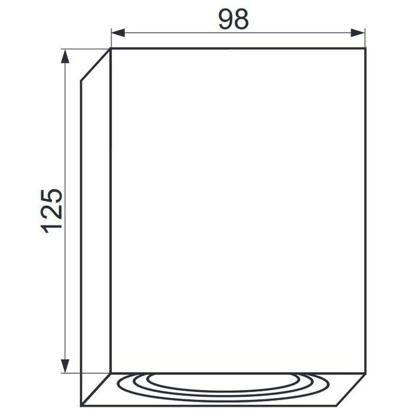 LED Aufbaurahmen Quadratisch 98x98x125mm Schwarz Aluminium Schwenkbar Spot GU10 MR16