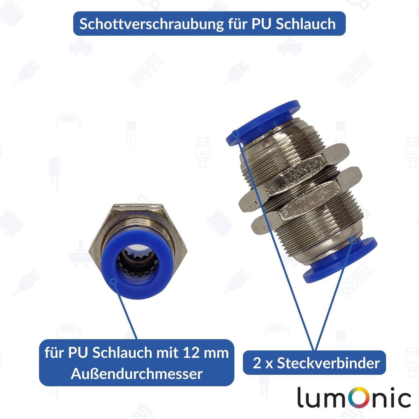 PU conduit bulkhead fitting with plug connector 12mm Bulkhead Fitting Pneumatic plug connector Fitting Compressed air