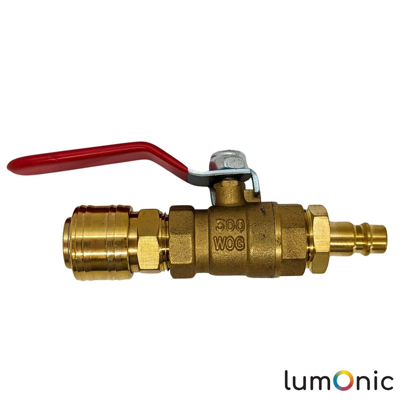 Ball valve 1/2 Customs with quick coupling and plug Corrosion-resistant brass Stopcock for compressed air Workshop