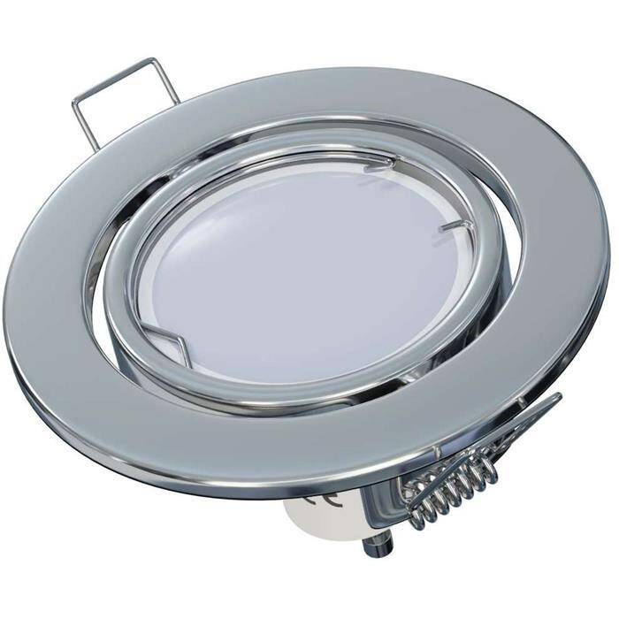 LED Installation frame Round 81x27mm Stainless steel Sheet steel Swivelling Spot GU10 MR16