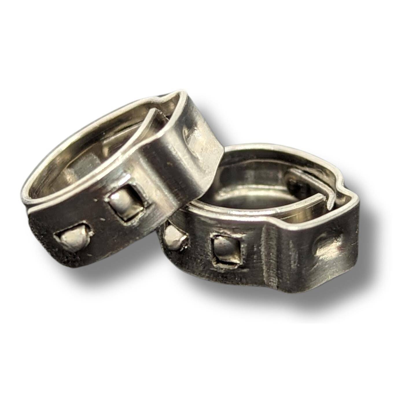 2x 1-Ohr-Schelle 9,6-11,3mm V2A Edelstahl Einohrschelle Schlauchschelle für Druckluft, Rohrsysteme, Garten, KFZ