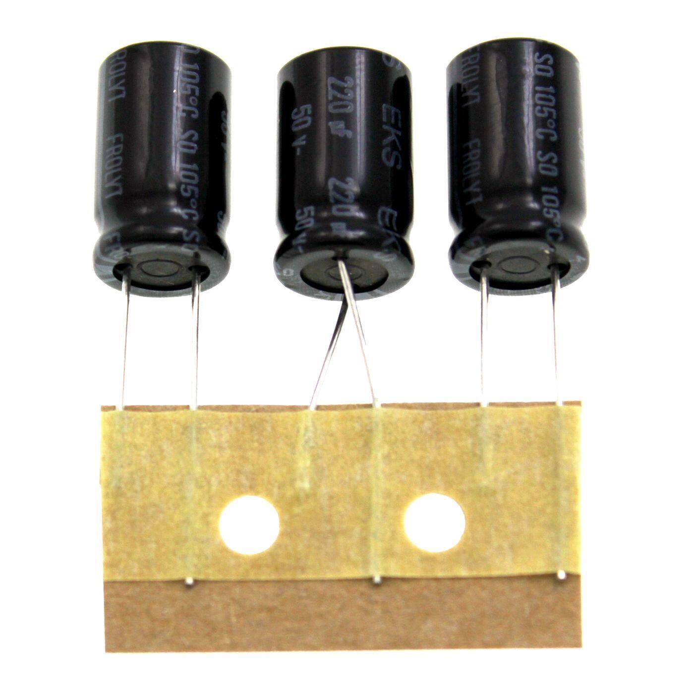 Elko Kondensator Radial 220µF 50V | Elektrolytkondensator bis zu einer Temperatur von 105°C | 10x16,5mm | 220uF EKS3078 Frolyt
