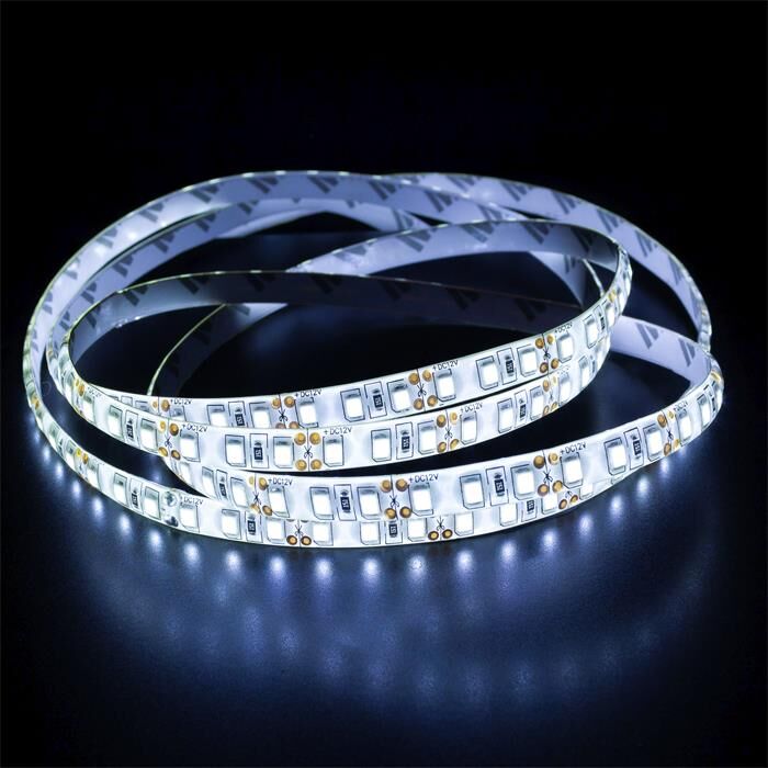 5m (500cm) LED Streifen Band Leiste 24V Kalt Weiß 6000K IP65 600LEDs 120LED/m SMD2835