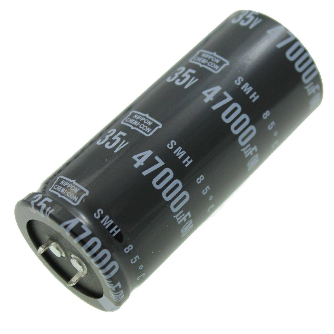 Snap-In Elko Kondensator 47000µF 35V | Elektrolytkondensator bis zu einer Temperatur von 85°C | 35x80mm | 47000uF ESMH350VSN473MA80U United Chemi-Con