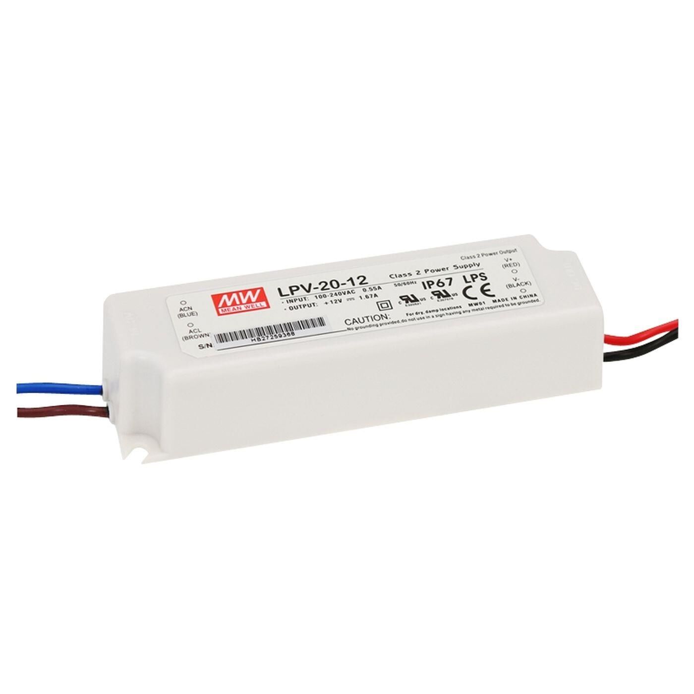 LPV-20-12 20W 12V 1,67A LED Netzteil Trafo Treiber IP67