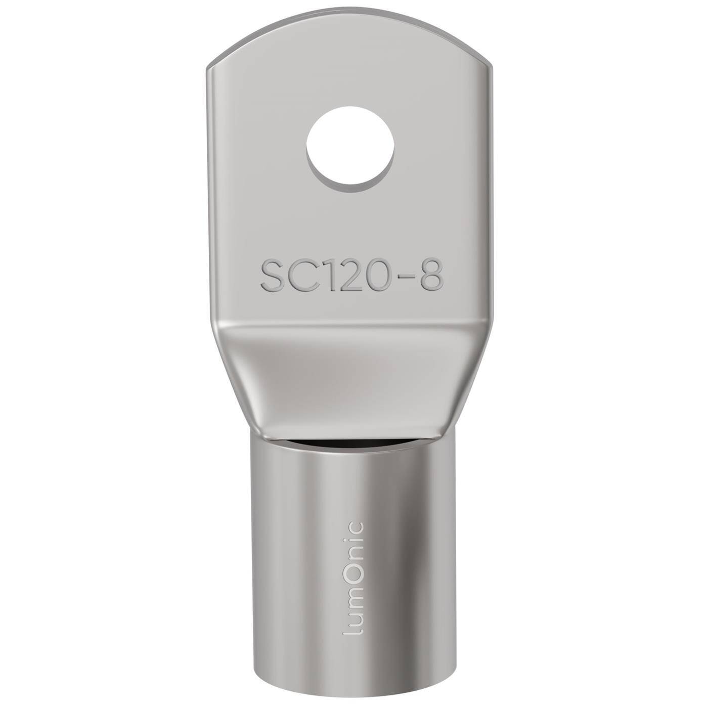 Rohrkabelschuh blank 120mm² Lochdurchmesser M8 SC120-8 Ringzunge Kupfer verzinnt