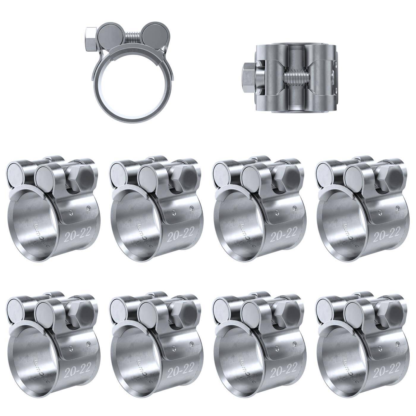 10x Lumonic Gelenkbolzenschelle 20-22mm  Auspuffschelle für Bau PKW LKW