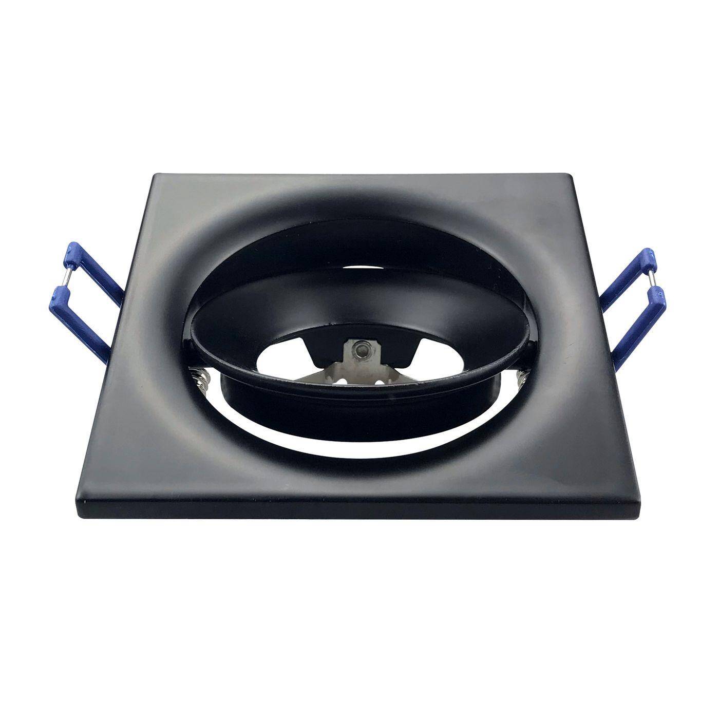 LED Einbaurahmen Quadratisch 90x90x28mm Schwarz Aluminium Schwenkbar Spot GU10 MR16