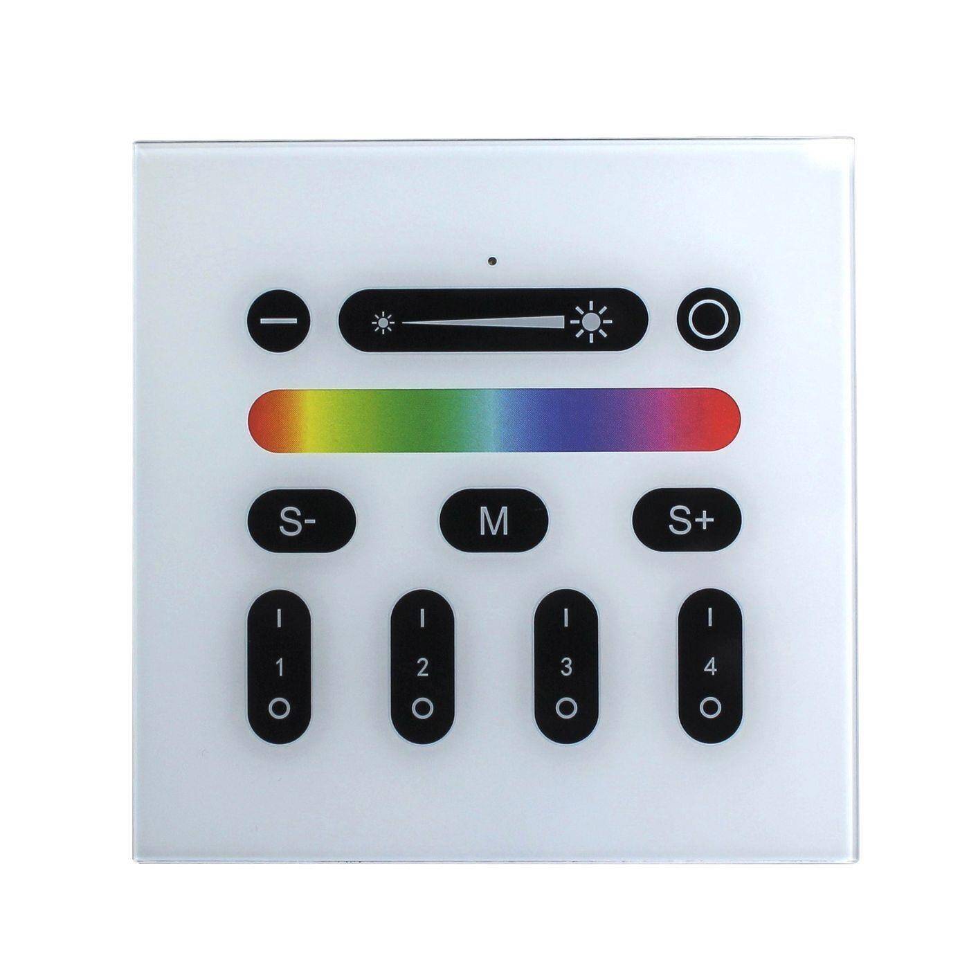 RGBW LED Wand Touch Panel RF Controller 230V passend für MiLight MiBoxer Glas Design Optik RGB+W; 5-Pin