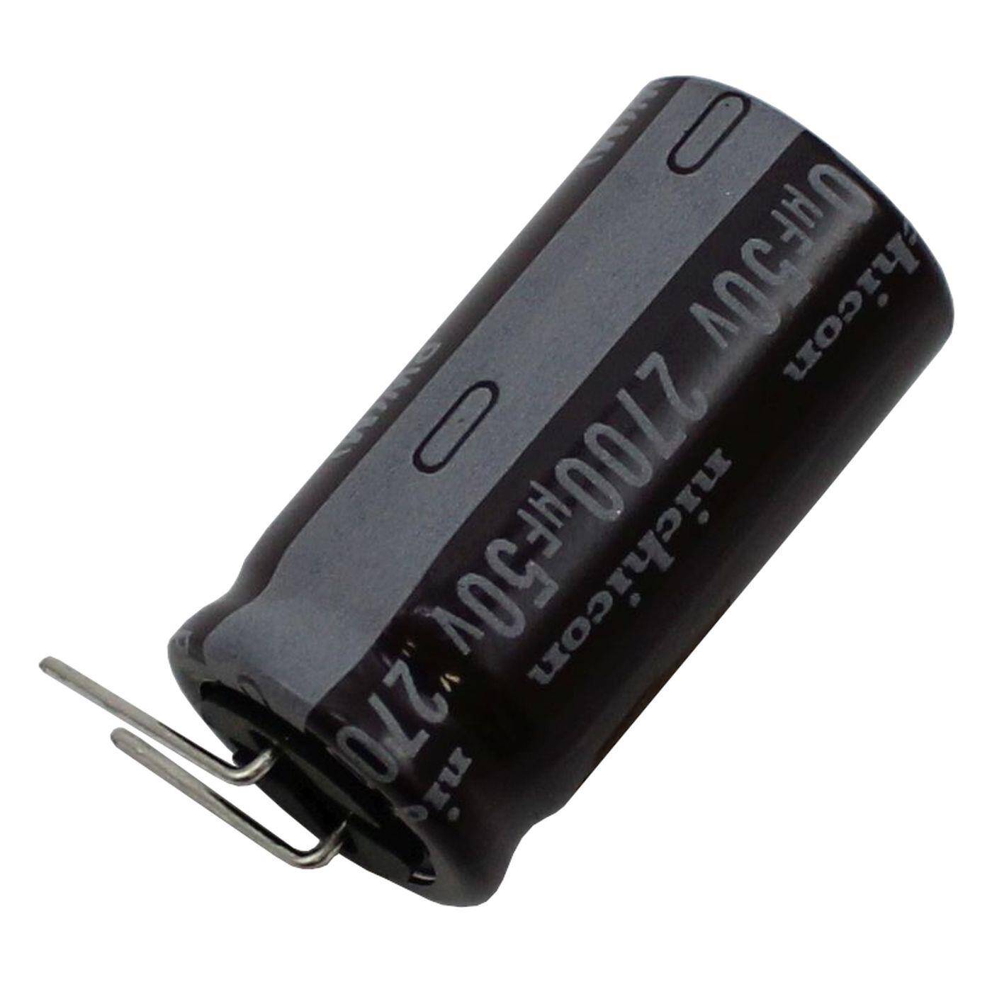 Elko Kondensator Radial 2700µF 50V | Elektrolytkondensator bis zu einer Temperatur von 105°C | 18x35,5mm | 2700uF UPW1H272MHD Nichicon