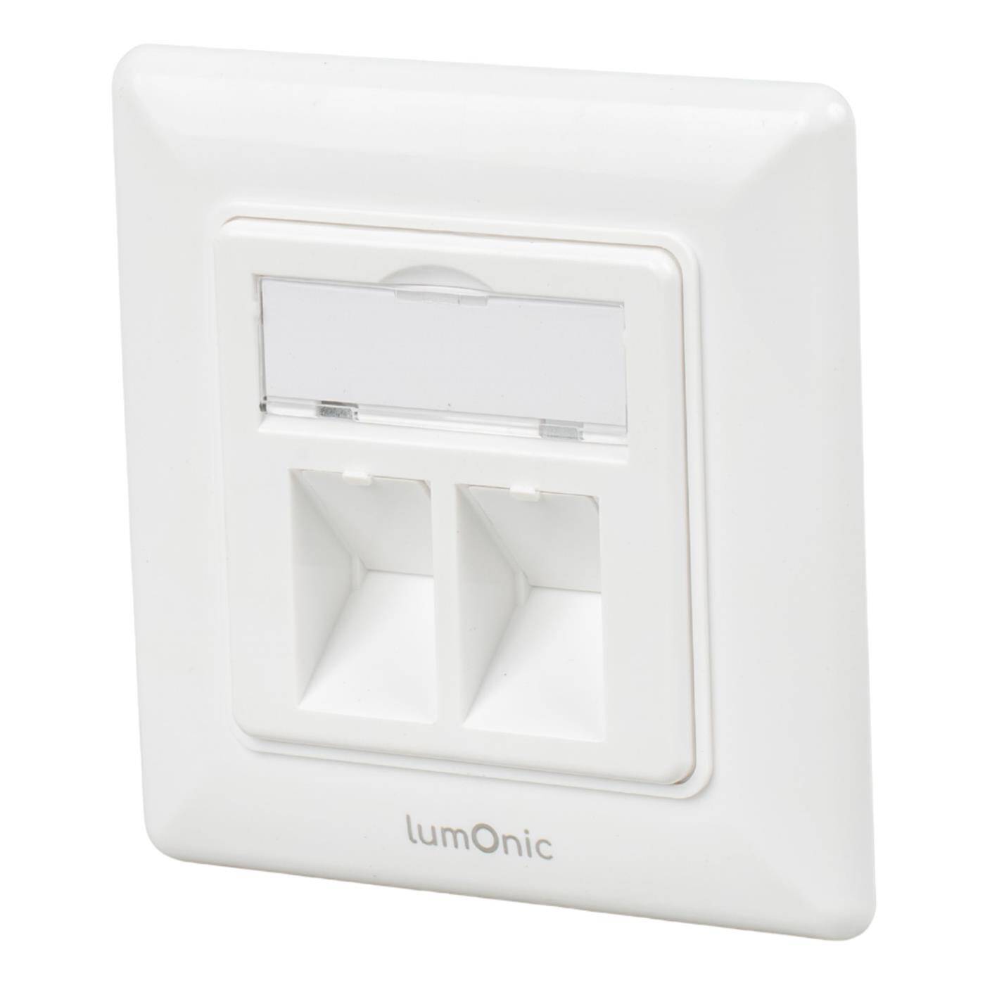 Keystone flush-mounted frame, 2-Port, Standard 55 system, , ABS plastic, for Keystone RJ45, HDMI, USB modules