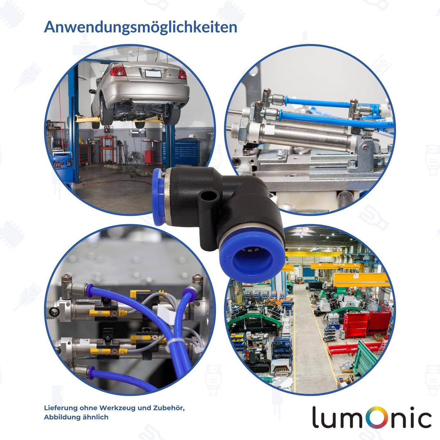 PU Schlauch 90° Steckverbinder 10mm Winkel-Verbinder L-Steckverbinder pneumatischer Steckverbinder Schlauchverbinder Druckluft & Automatisierung