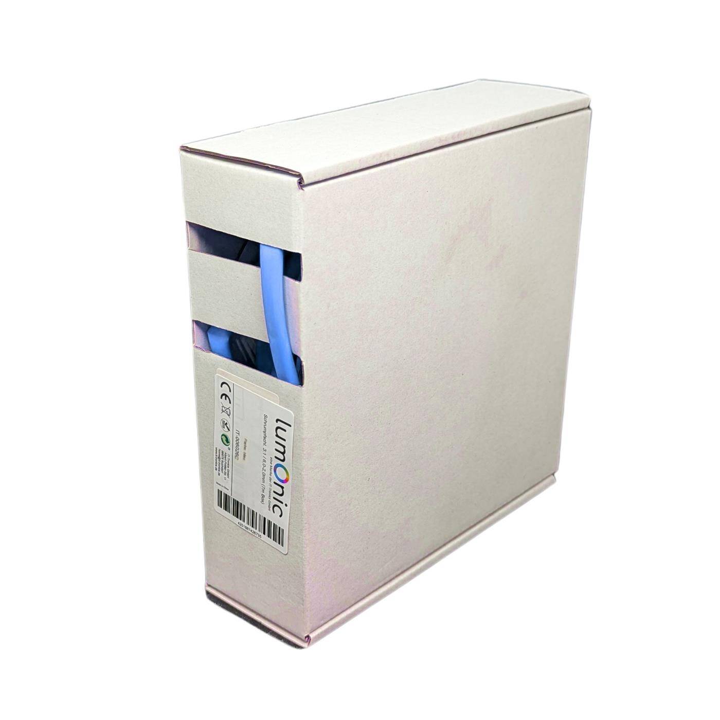 Lumonic 7m Schrumpfschlauch Box 3:1 Blau - Hier von: 6mm auf 2mm - Dickwandiger Schrumfpschlauch in verschiedenen Größen