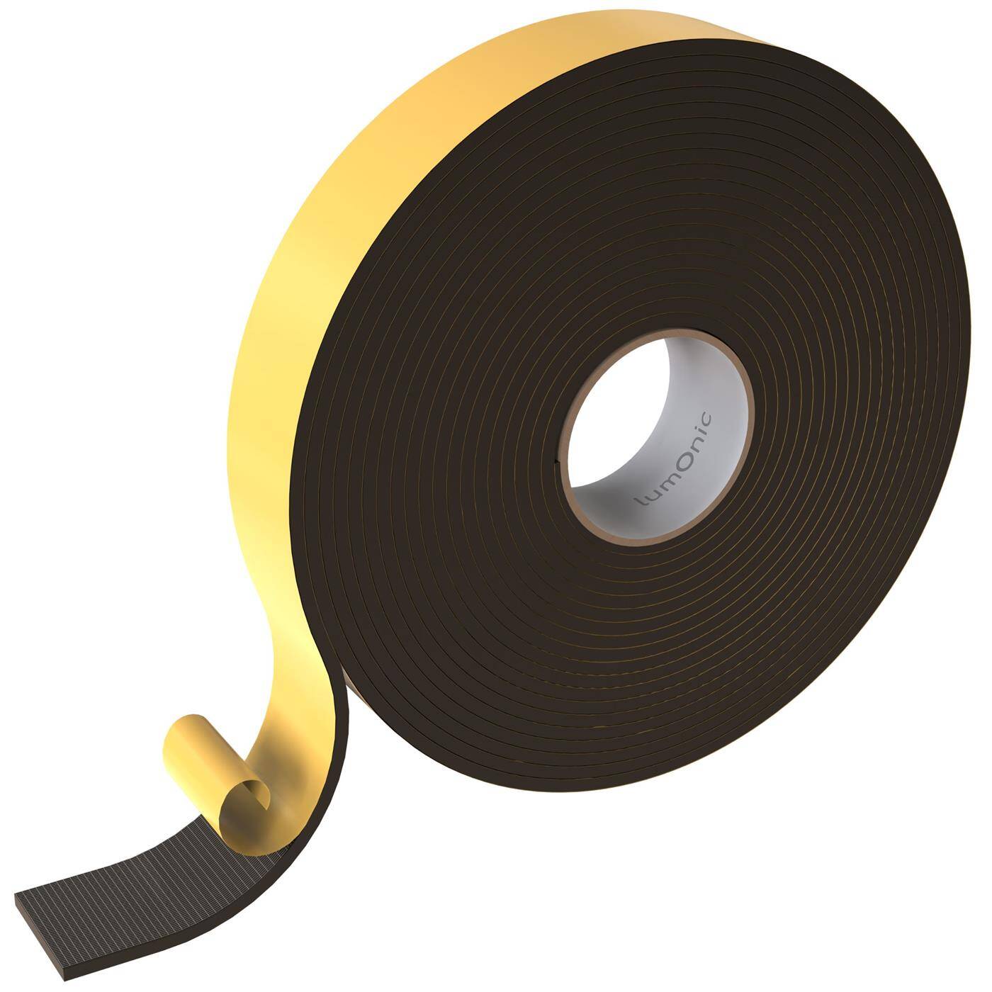 Lumonic 10m EPDM sealing tape Self-adhesive 50mm x 5mm | Foam rubber sealing tape for windows + doors | Window seal, door seal, rubber seal for cold protection
