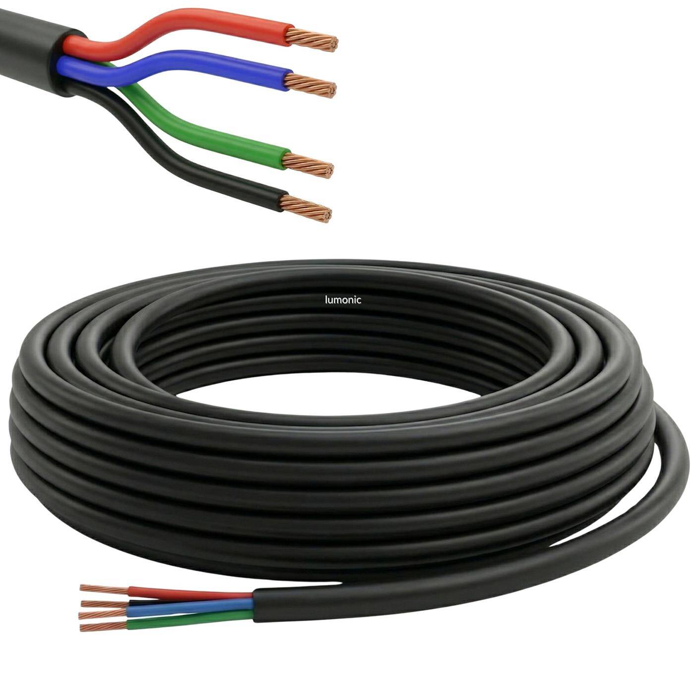 Lumonic 4x0,34mm² RGBW CCT LED Control line  1m | sheathed 6-core flexible cable | LiYY Extension, Power cable, LED supply line, Control cable