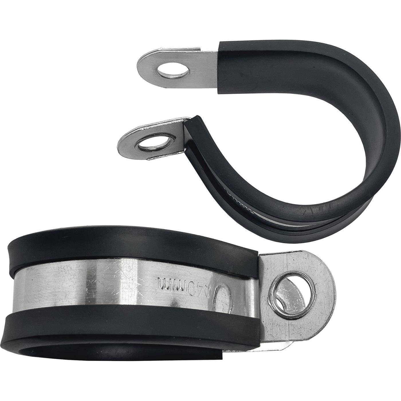5x P-Clip Leitungsschelle Edelstahl V2A mit Gummi 40mm Rohrschelle Befestigungsschelle