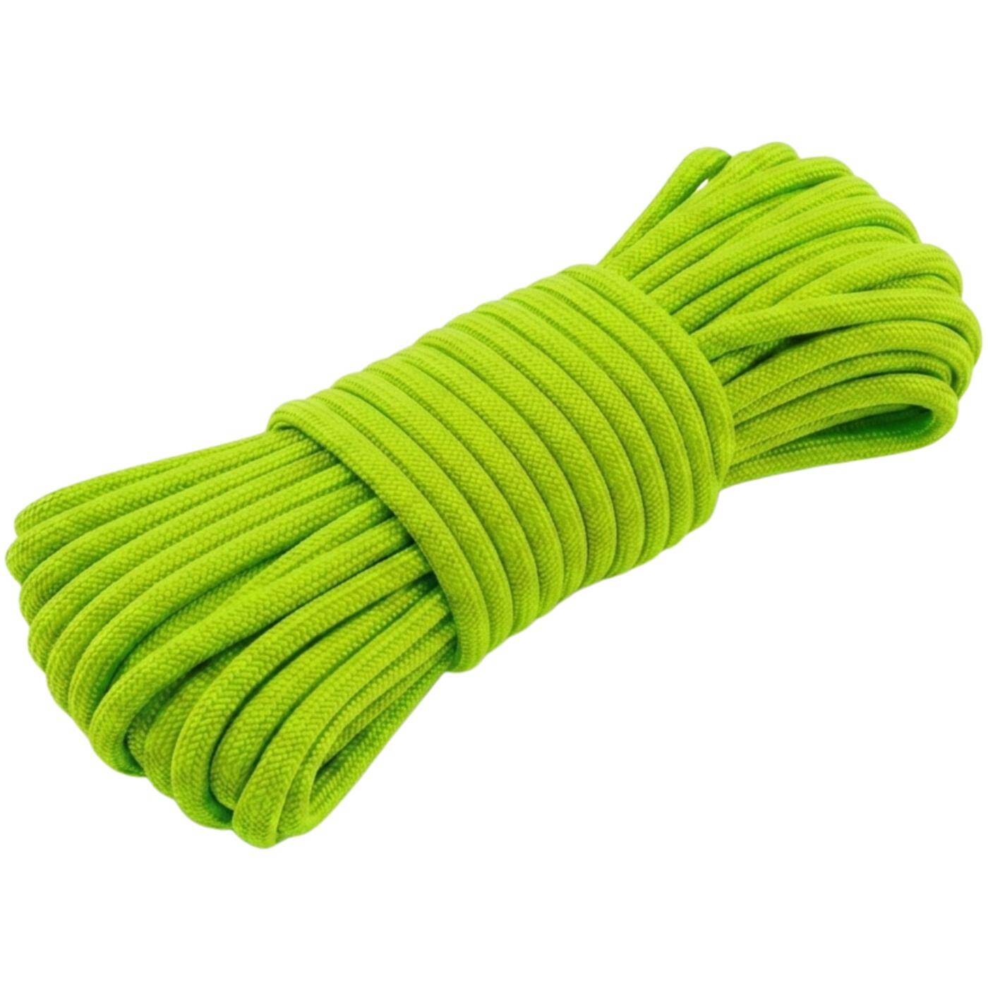 Lumonic 10m Paracord 4mm Fluorescent green | 100% nylon | 7 cores, 32 strand sheath | Max. 125 kg load capacity | dog leash, bracelet, outdoor, bushcraft, tent cord