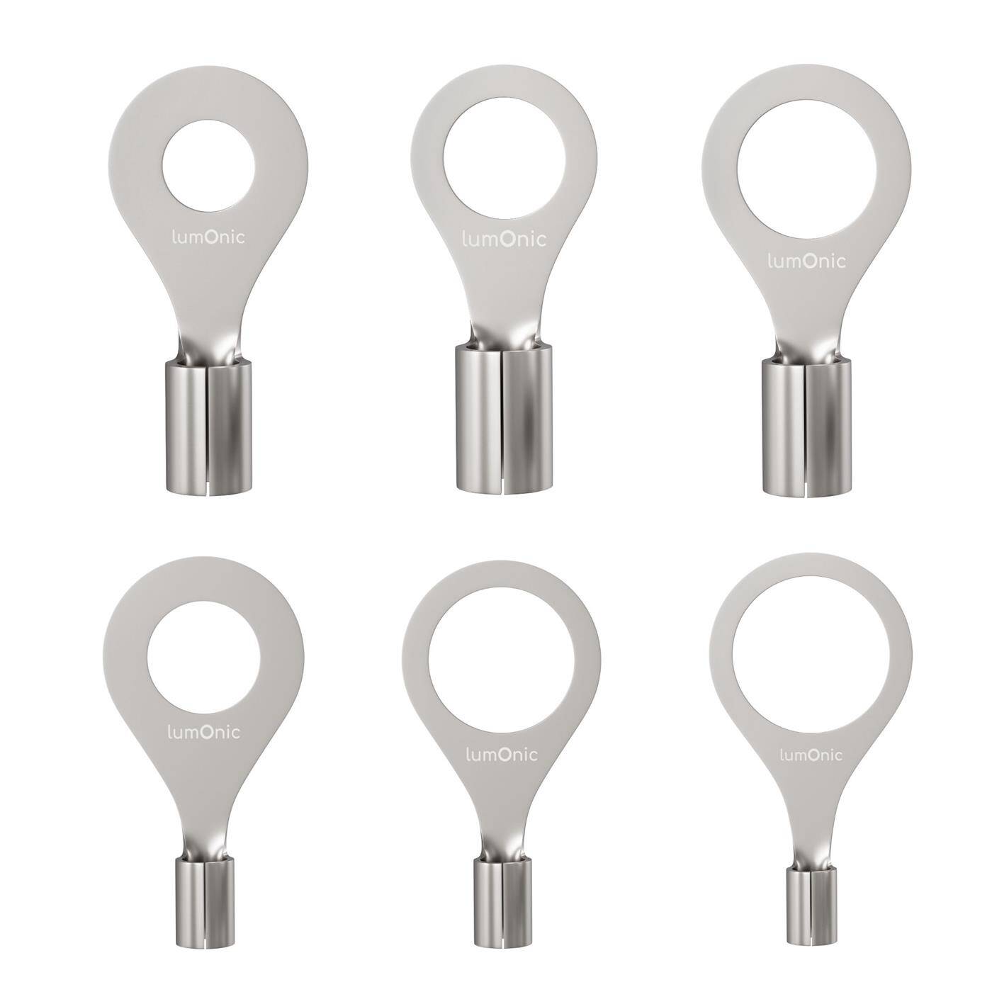 Lumonic 25x Ringkabelschuh 0,5-1,5mm² blank | M3 | Kupfer verzinnt | sichere Kabelverbindung ohne Löten | Crimp-Kabelschuh unisoliert | KFZ, Maschinenbau, Wohnmobil, Batterie