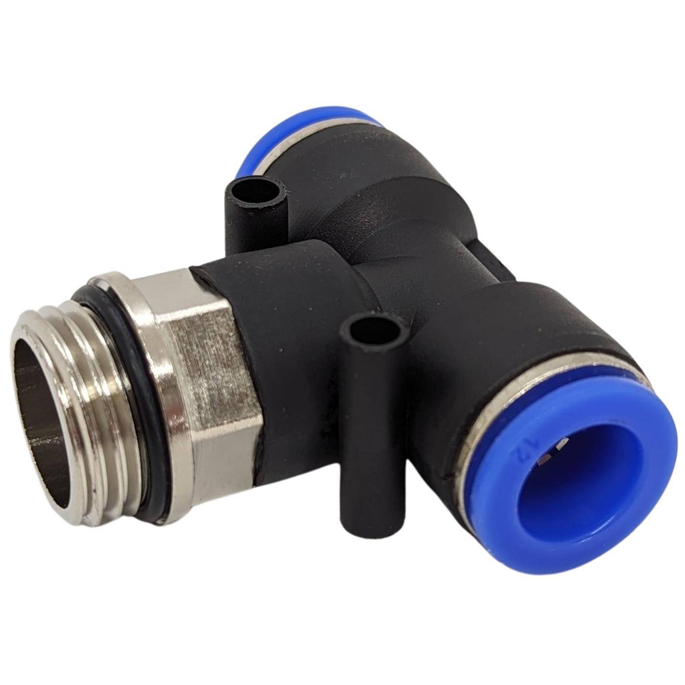 PU Schlauch T-Steckverbinder Fitting mit Außengewinde 12mm*1/2Zoll T-Stück Push-in pneumatischer Steckverbinder T-Verteiler Druckluft & Automatisierung
