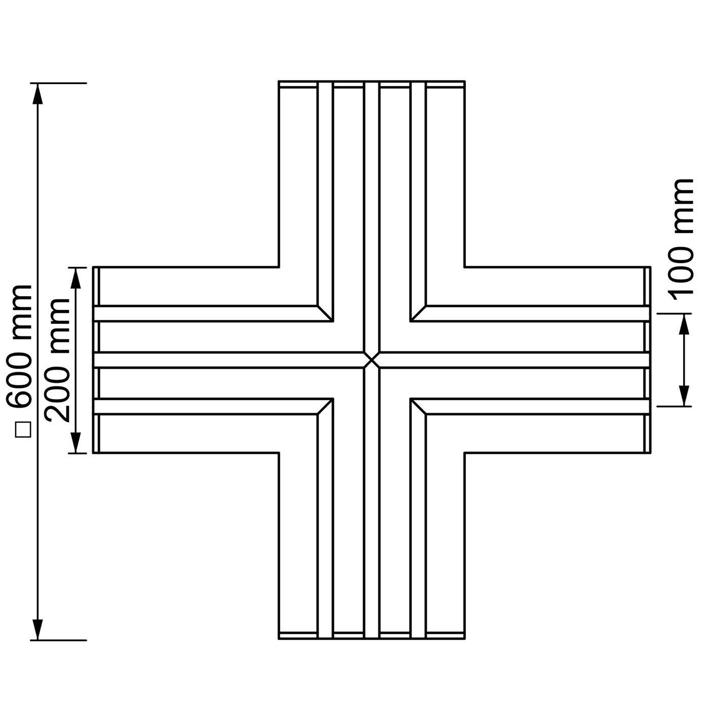 LED Trockenbau Paneel +-Form 3-läufig für 12mm Streifen