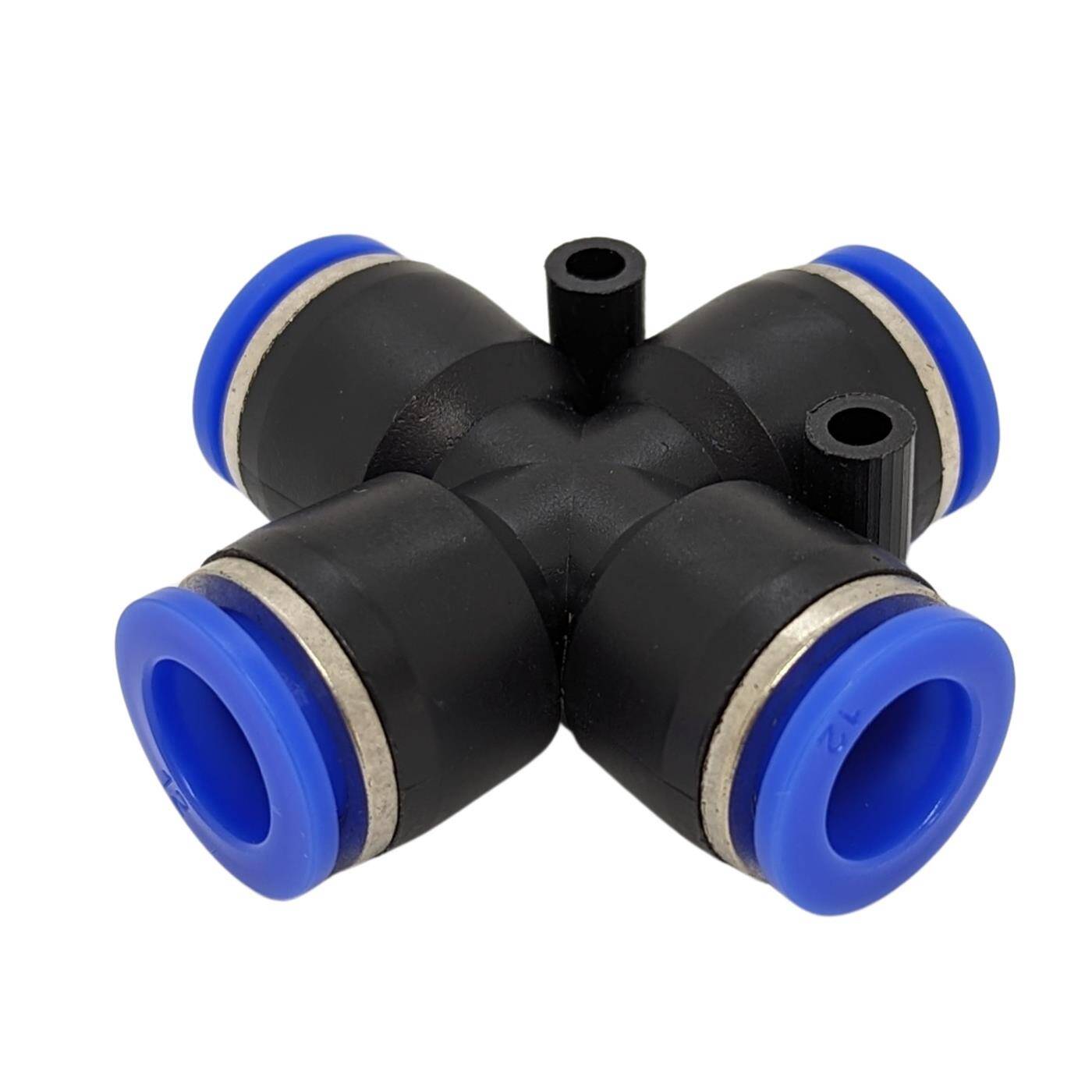 PU Schlauch X-Steckverbinder 12mm X-Stück Push-in pneumatischer Steckverbinder Kreuz-Verbinder Druckluft & Automatisierung