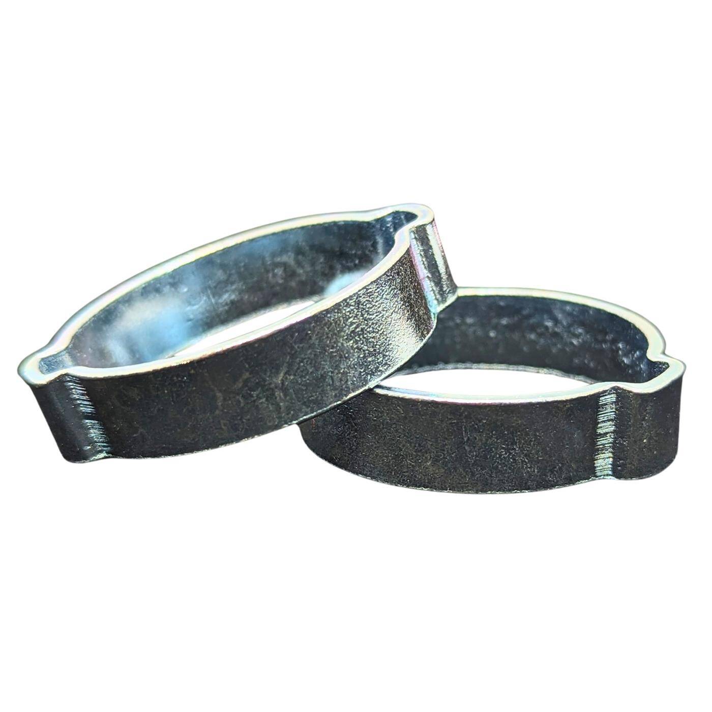 2x 2-ear clip 31-34mm Steel Galvanised Two-ear clamp Hose clamp for Compressed air, Pipe systems, Garden, CAR