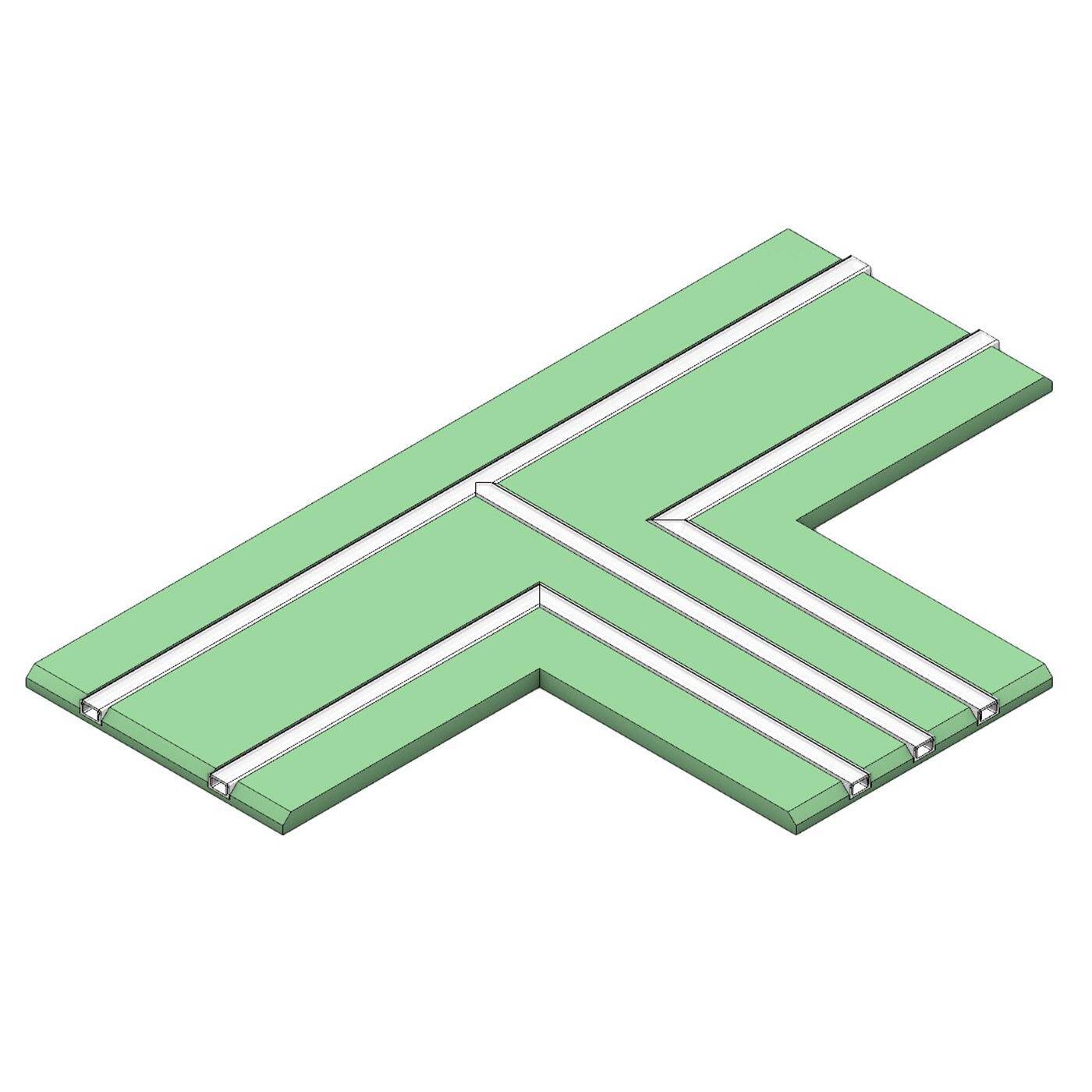 LED Drywall Panel T-Shape 2-3-track for 12mm Strip