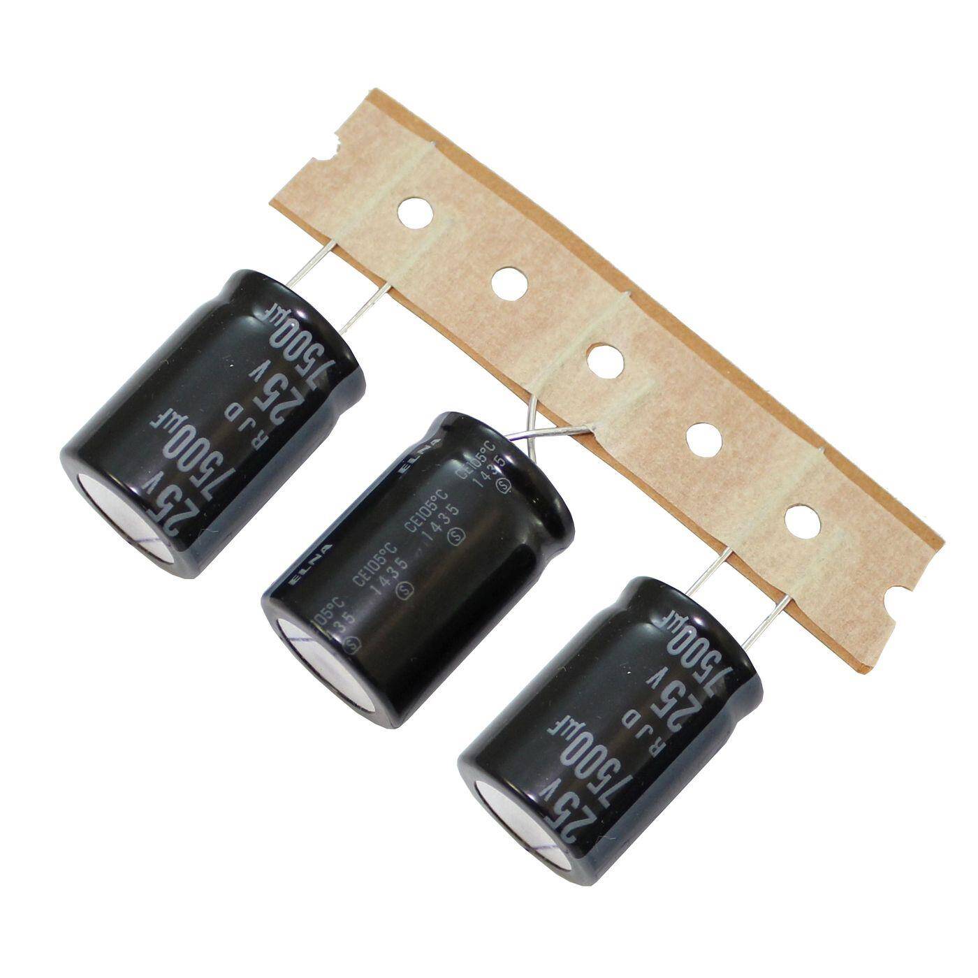 Elko Kondensator Radial 7500µF 25V | Elektrolytkondensator bis zu einer Temperatur von 105°C | 18x25mm | 7500uF RJD-25V752AK6XGY-TCP Elna