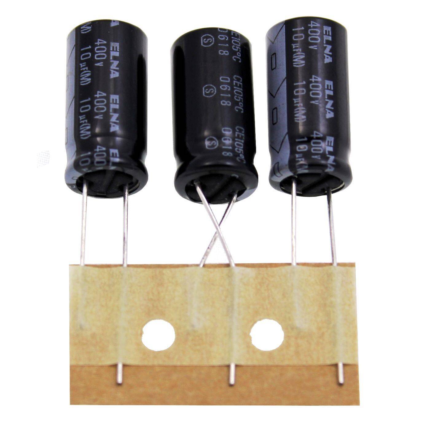 Elko Kondensator Radial 10µF 400V | Elektrolytkondensator bis zu einer Temperatur von 105°C | 10x16mm | 10uF RJ4-400V100MH5#-T5 Elna