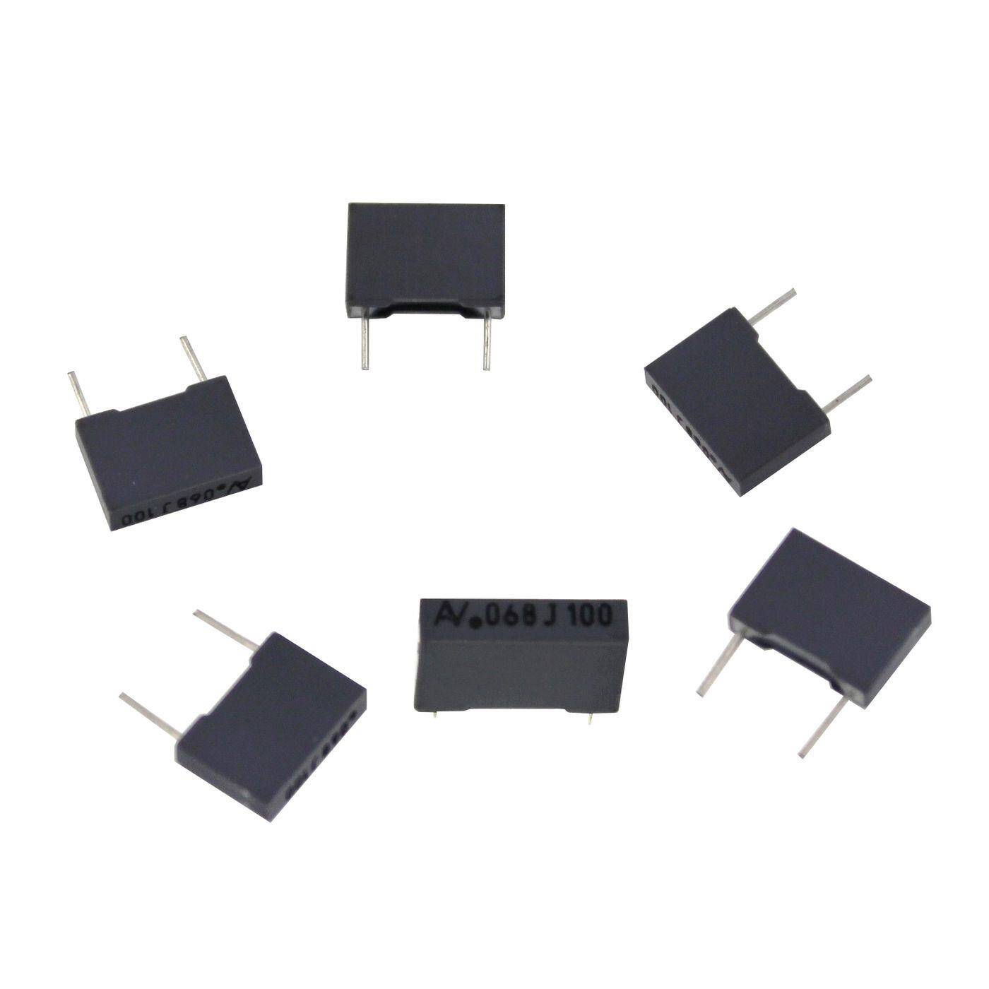 Arcotronics MKT Folien Kondensator | 0,068µF 100V DC I 2-Pin Anschluss I 2-Pin I 0,068uF, 68nF I Kondensator für Frequenzweichen von Lautsprechern oder zur Entstörung von elektrischen Geräten