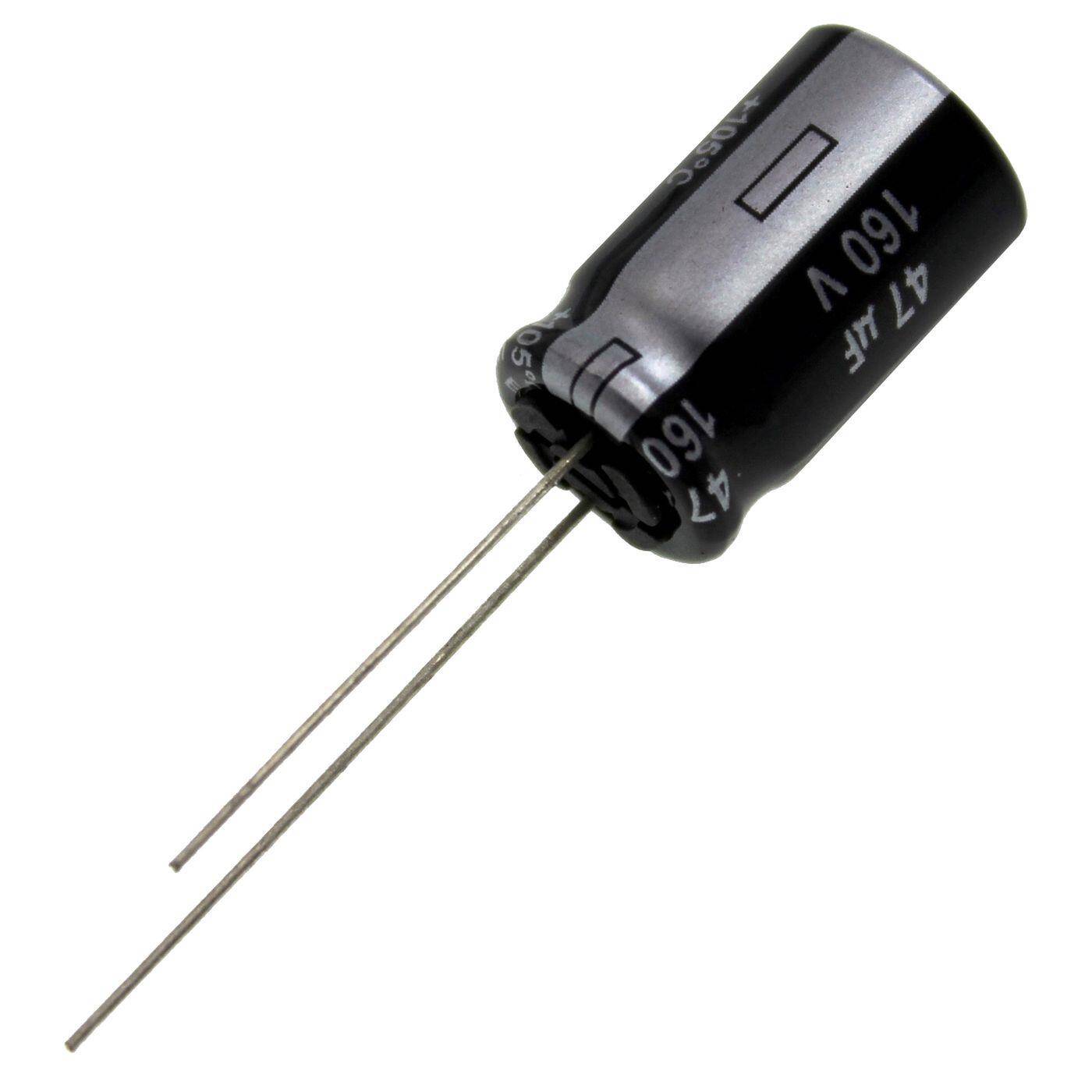 Elko Kondensator Radial 47µF 160V | Elektrolytkondensator bis zu einer Temperatur von 105°C | 12x20mm | 47uF EEUEB2C470 Panasonic