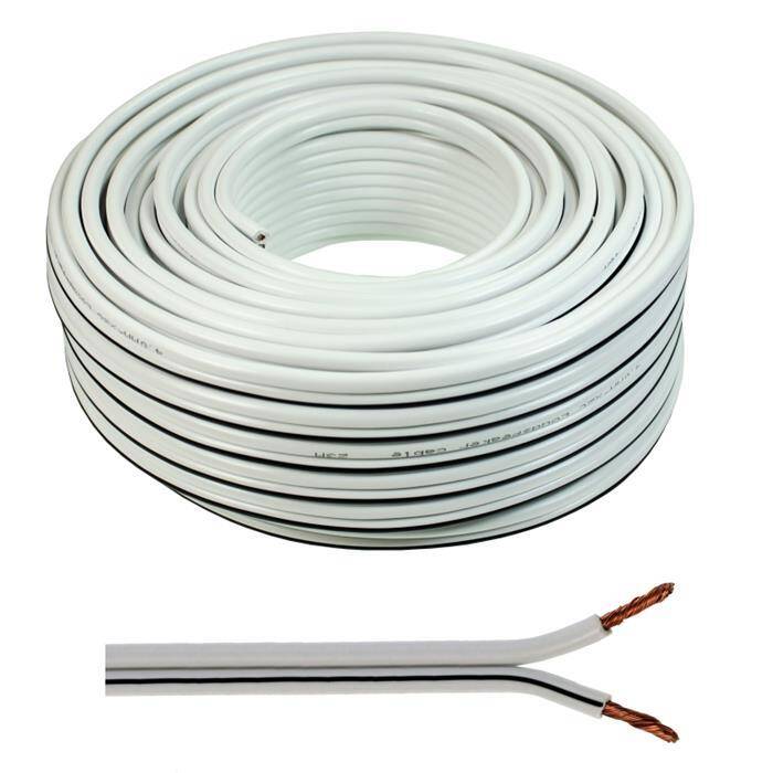 50m Lautsprecherkabel 2x 4mm² Weiß Audiokabel Boxenkabel 50m Lautsprecherkabel 2x 4mm² Weiß Audiokabel Boxenkabel