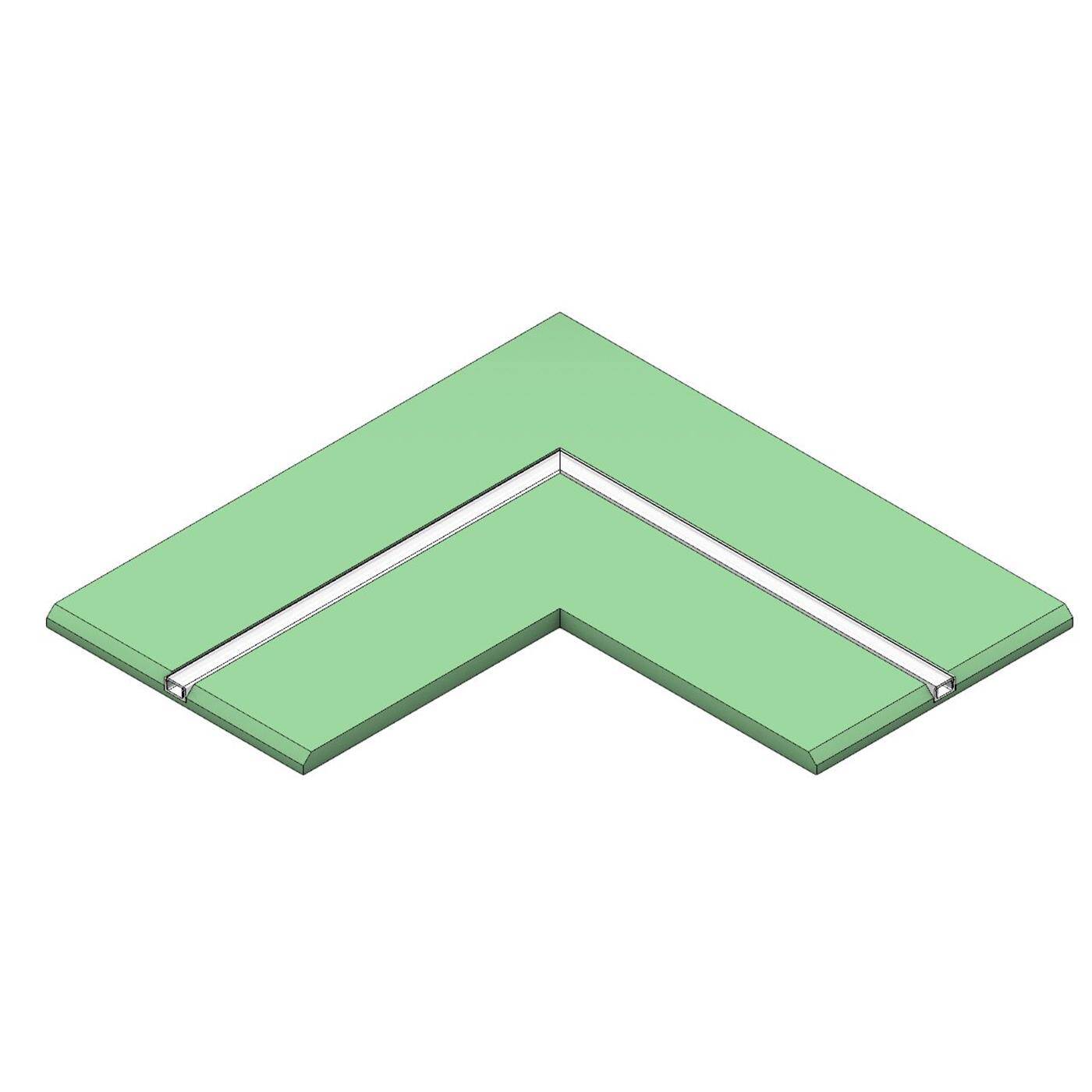 LED Trockenbau Paneel L-Form 1-läufig für 12mm Streifen