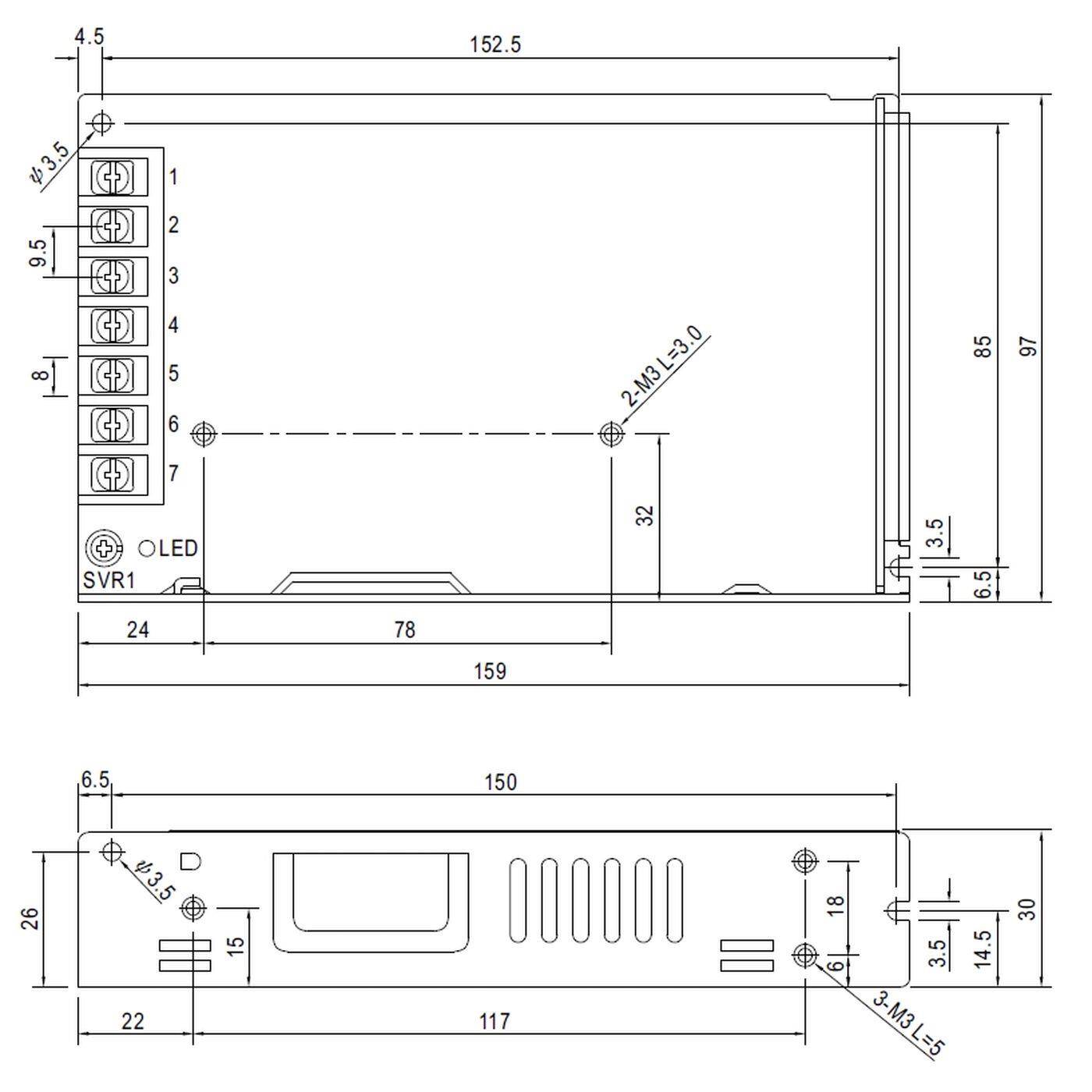LRS-150-48 158W 48V 3,3A Industrielles Netzteil LRS-150-48 158W 48V 3,3A Industrielles Netzteil