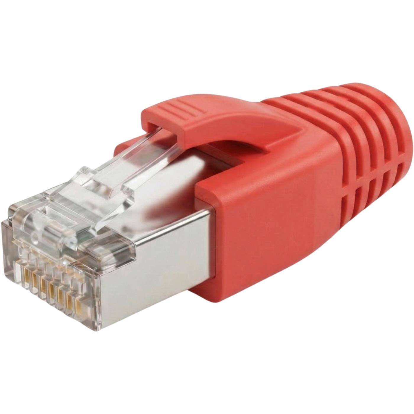 10x Network connector RJ45 Plug Red CAT5 CAT6 CAT7 LAN gold plated contacts