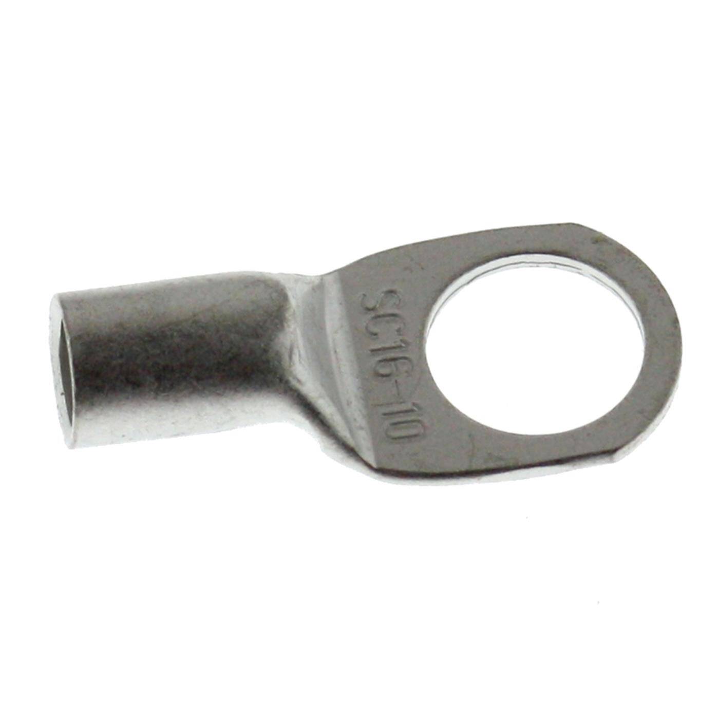 10x Tubular cable lug blank 16mm² Hole diameter M10 SC16-10 Ring lug Copper tinned